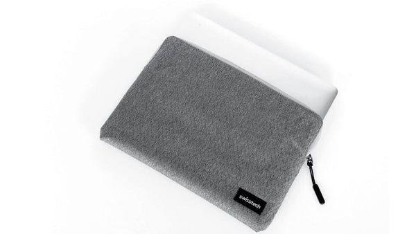 SwissTech 12-Inch 12" Laptop Sleeve Case Bag Plush- Slim Profile Lightweight Design Charcoal