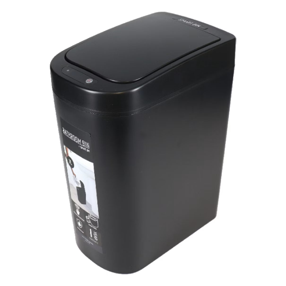 White Magic 7L Litre Smart Motion Sensor Bathroom Bin- Touch-Free/ Motion Detection Black
