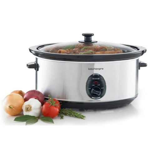 Maxim KitchenPro 320W 6L Litre Stainless Steel Slow Cooker w/ 4 Settings- MSC600